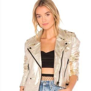 Blank NYC Gold Metallic Moto Jacket